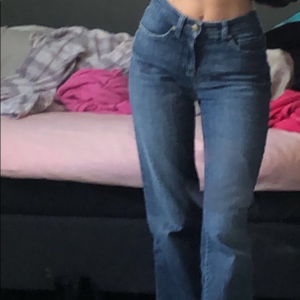 VINTAGE MID WASH 514 LEVI FLARE JEAN